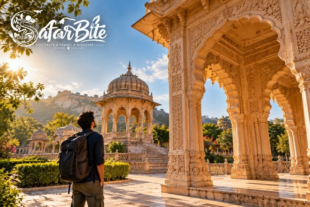 Solo in Jaipur: Safe Neighborhoods to Stay, Transport Rules, and Harassment-Free Zones Solo female traveler walking through a quiet heritage courtyard in Jaipur