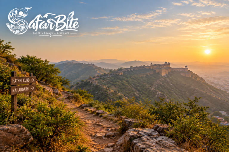 Scenic view along the Aravalli hills ridge trail near Nahargarh in Jaipur