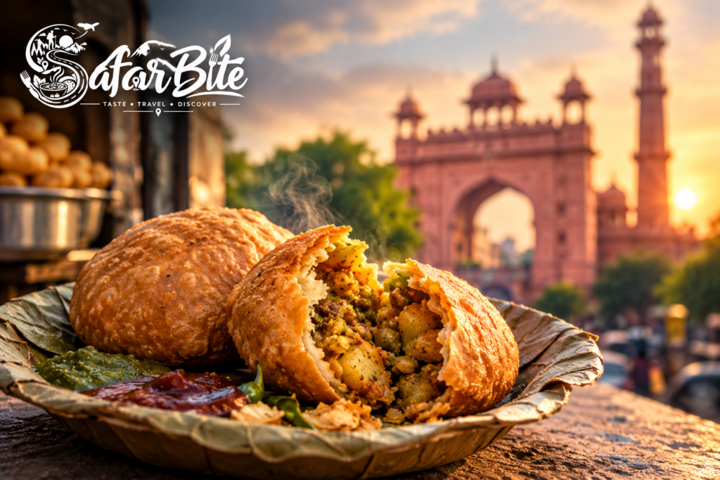 Fort to Food: A Tourist’s Guide to Jaipur’s Best Street Food Near Major Monuments Authentic street food kachori served outside heritage monuments in Jaipur